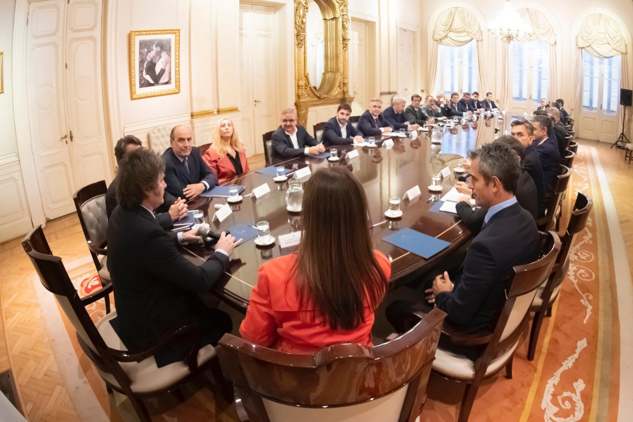 Reunión de gobernadores de Javier Milei. Foto: NA.