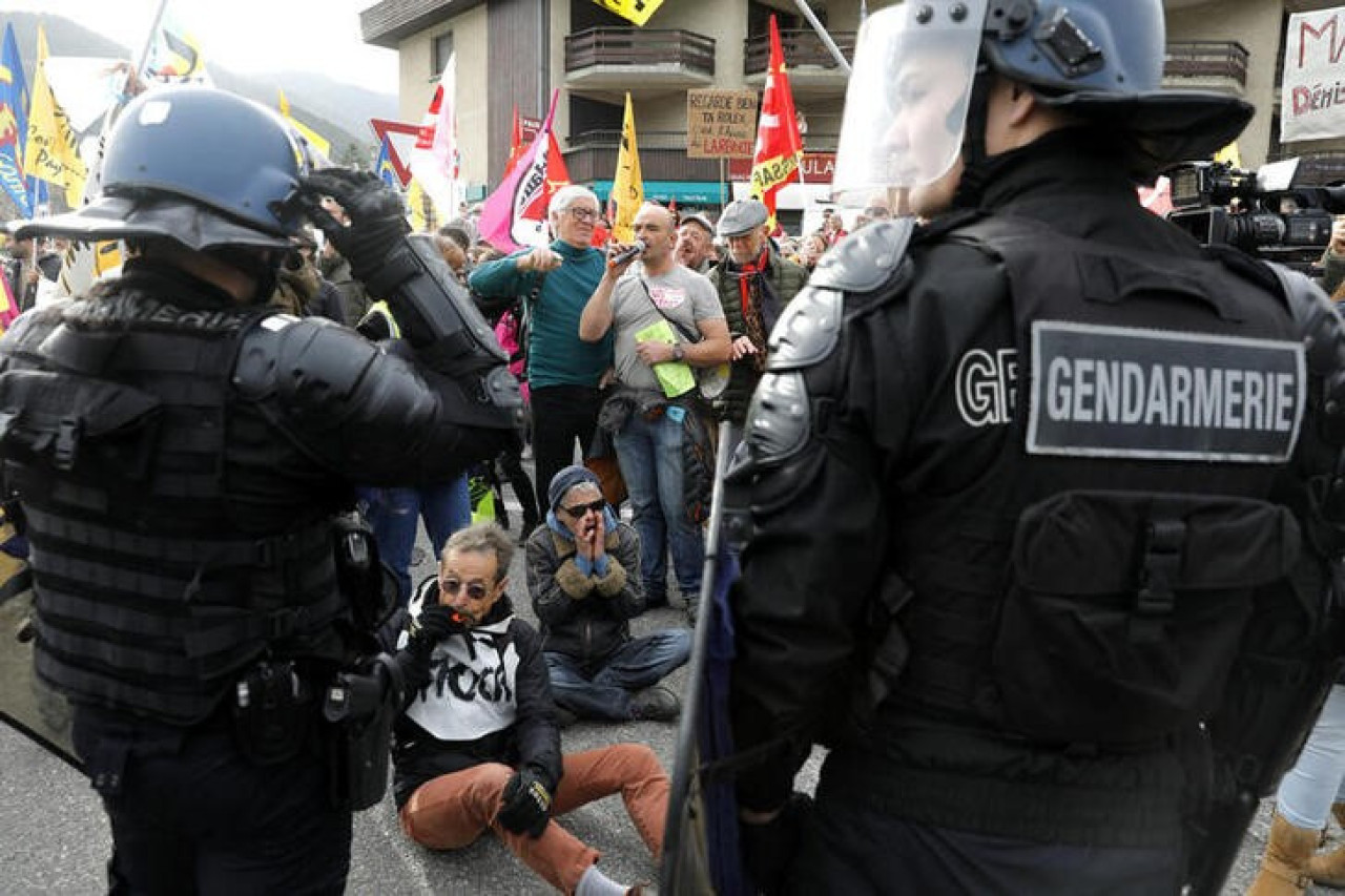 Protestas de agricultores en Savines-Le-Lac, Francia. Foto: Reuters.