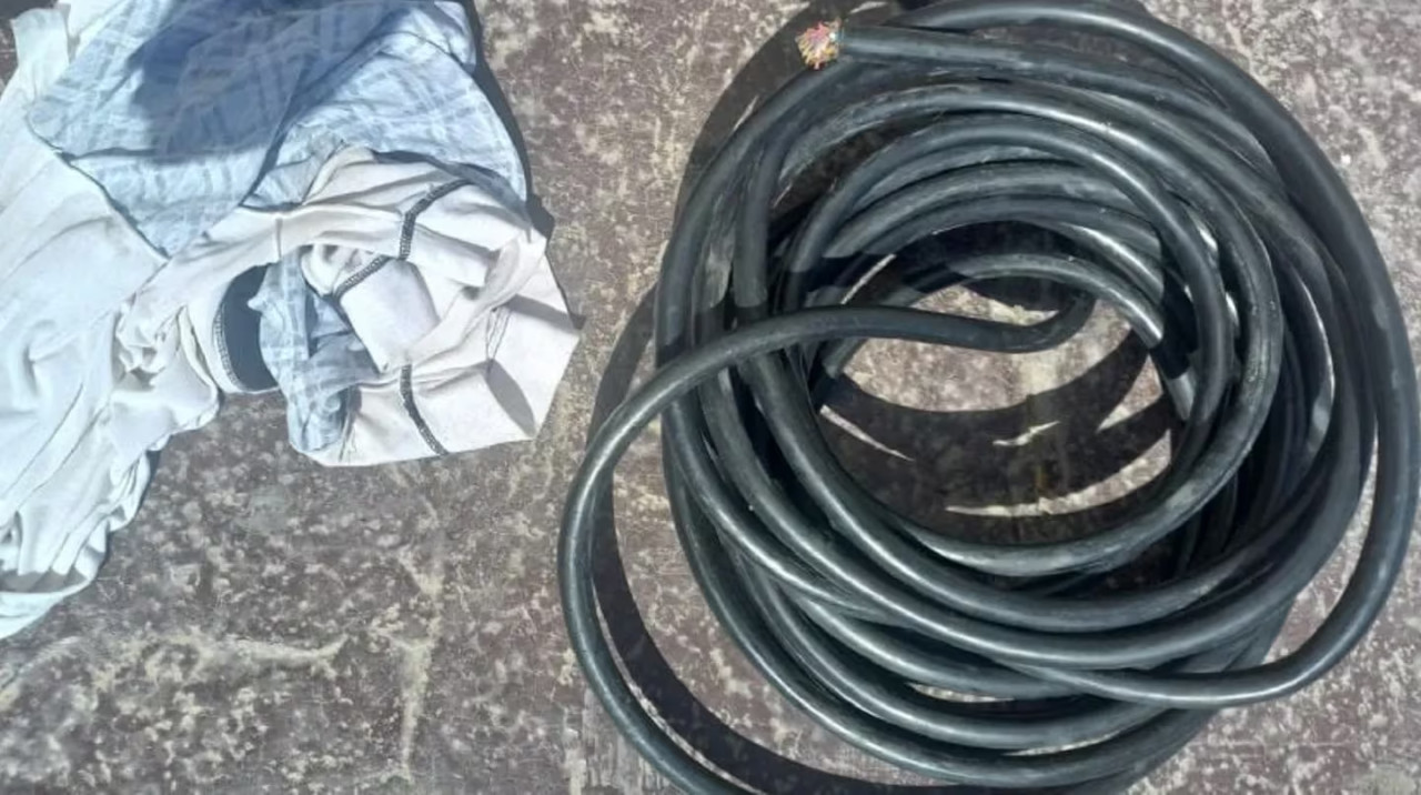 Cables de bronce de alta tensión. Foto: Ministerio de Seguridad de Mendoza