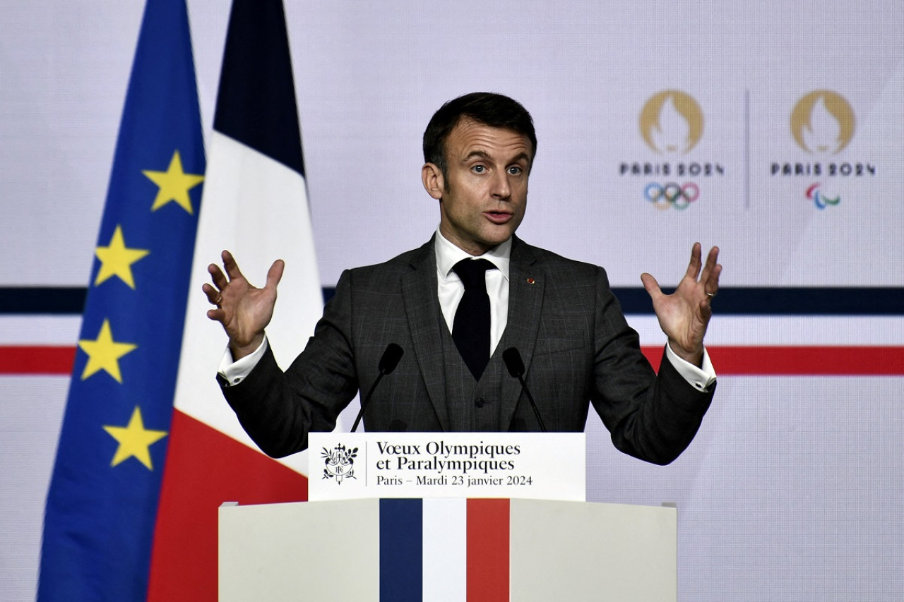 Emmanuel Macron; Juegos Olímpicos de París. Foto: Reuters.