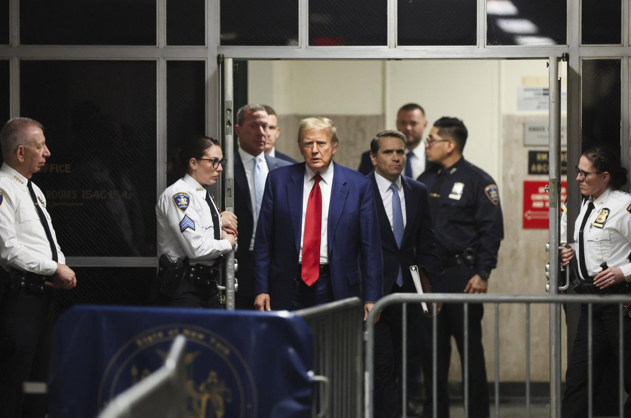 Donald Trump en juzgado de Nueva York. Foto: EFE.