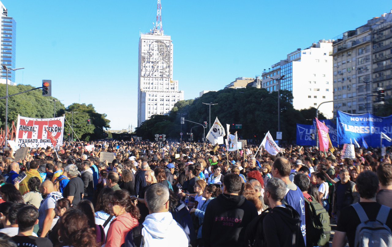 Marcha Federal Universitaria en el centro porteño. Foto: NA.