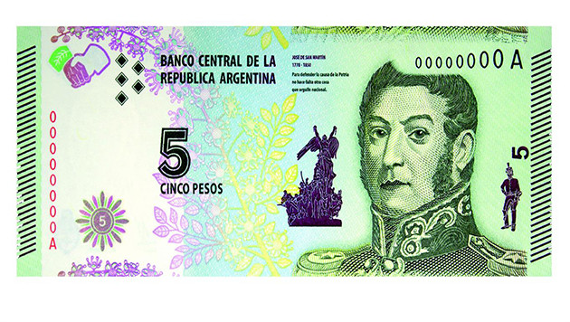 Nuevo Billete de 5 pesos