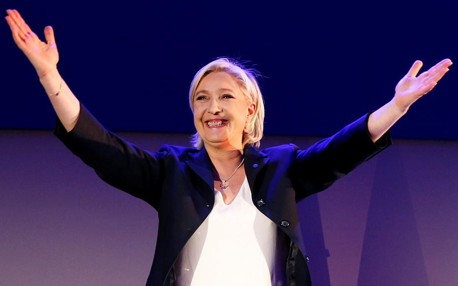 Festejo de Marine Le Pen (Reuters)