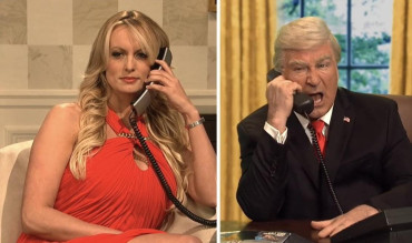VIDEO: la actriz porno Stormy Daniels confronta a un Trump falso en la TV 