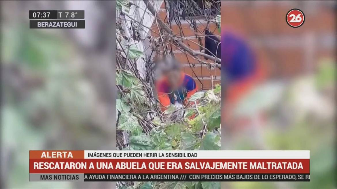 Rescate de mujer maltratada en Berazategui (Canal 26)
