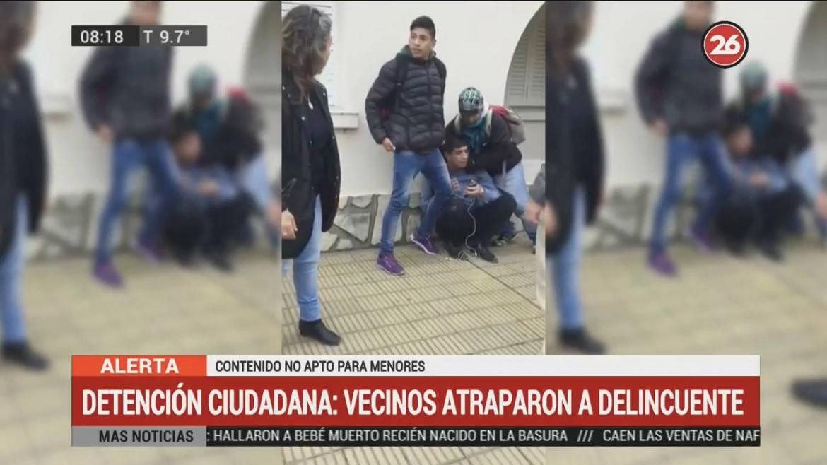Vecinos detuvieron a delincuente en Reconquista (Canal 26)