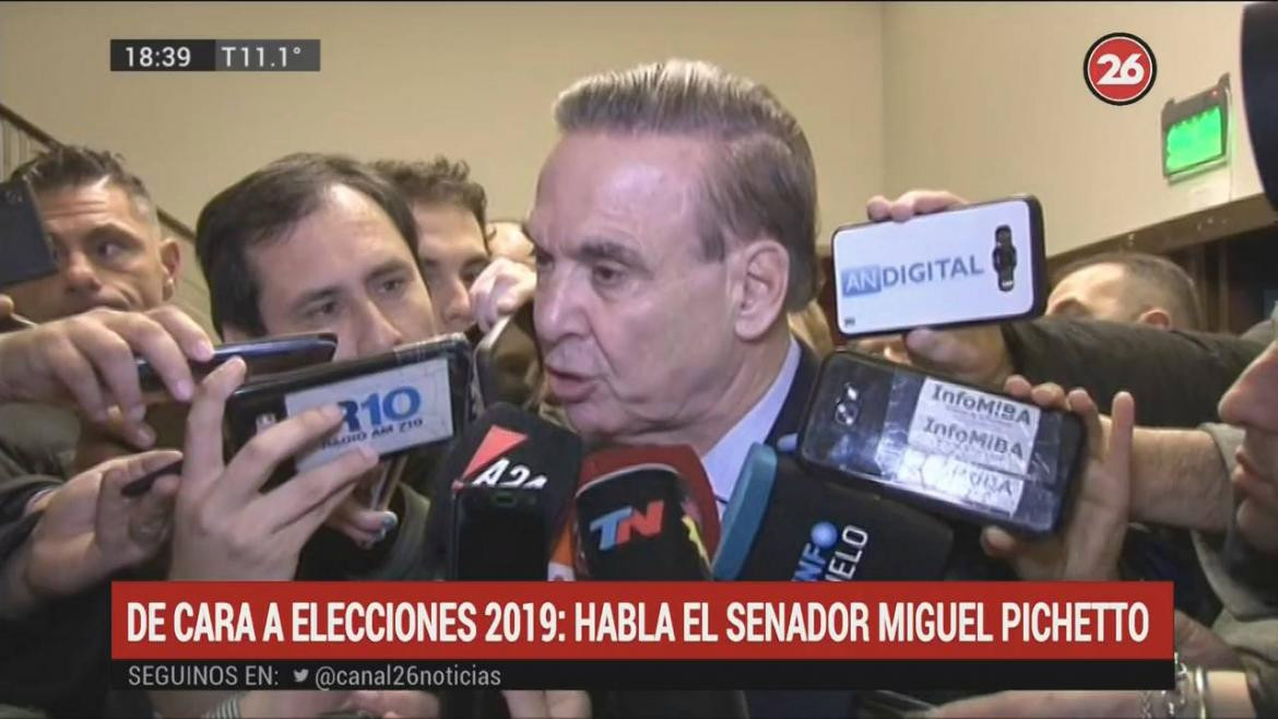 Miguel Ángel Pichetto, Elecciones 2019, candidatura, Canal 26