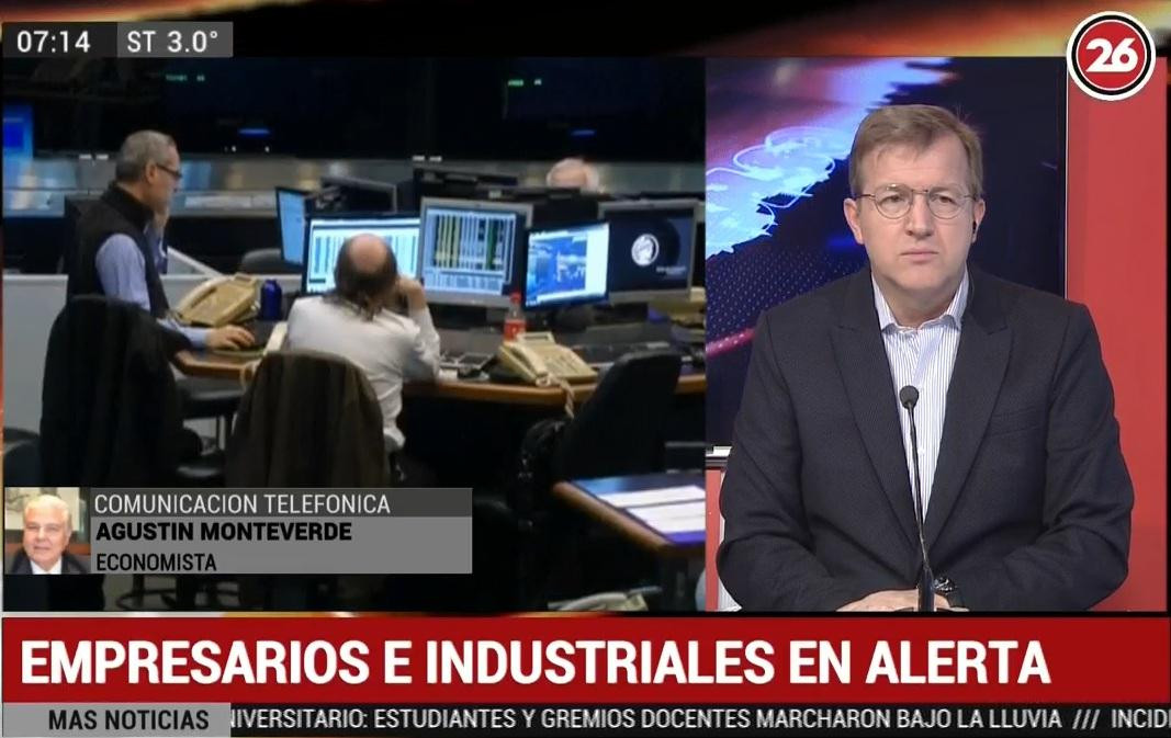 Agustín Monteverde, economista en El Pulso con Eduardo Serenellini (Canal 26)