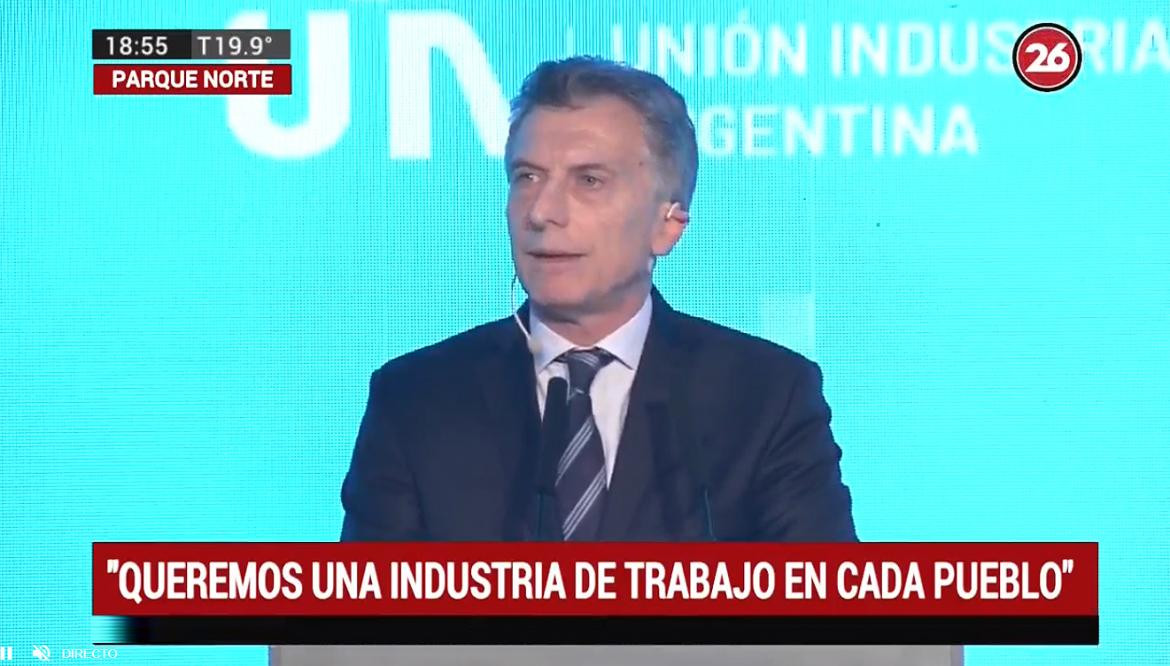 Mauricio Macri ante industriales - Política