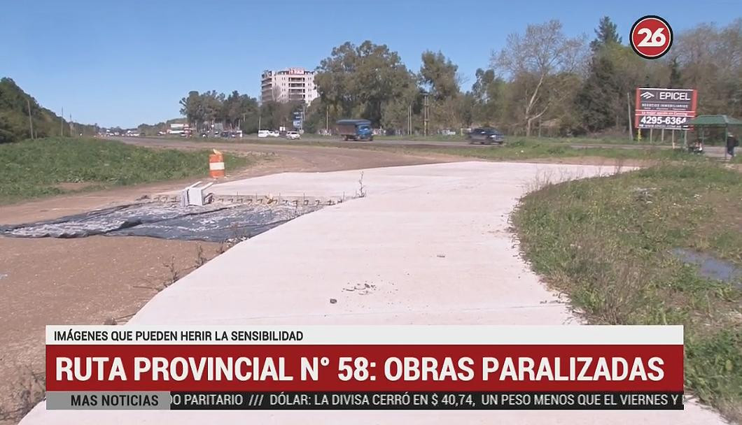 Ruta 58 - Obras paralizadas - Canal 26
