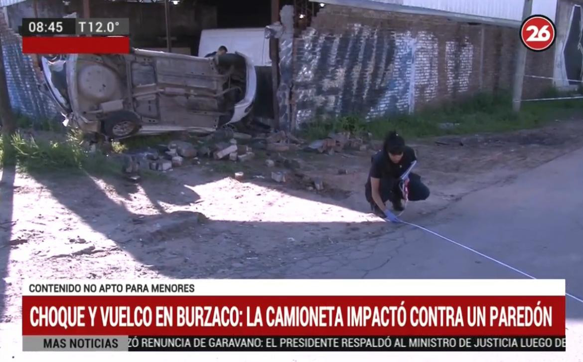 Choque fatal en Burzaco - dos muertos (Canal 26)