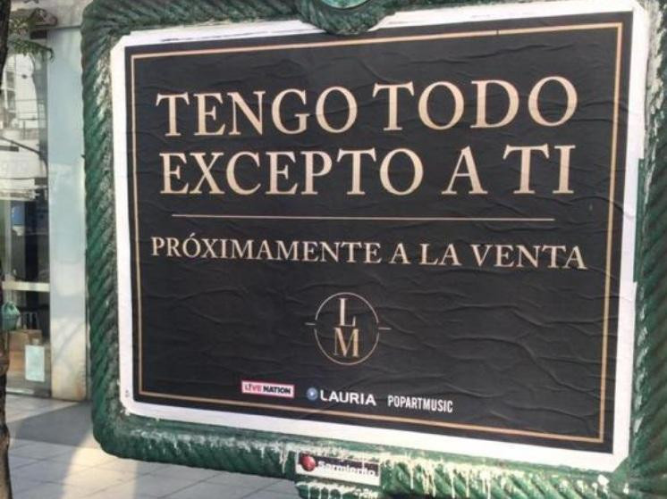 Cartel de anuncio de Luis Miguel en Argentina
