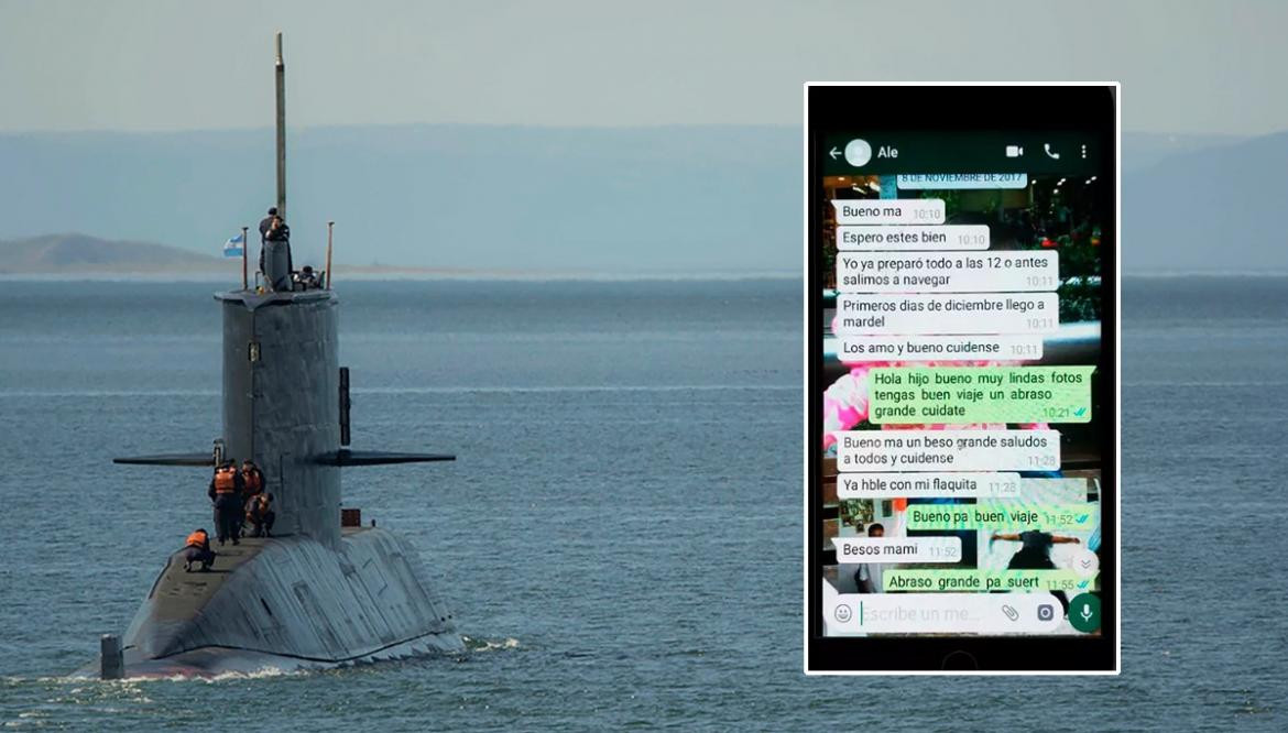 Submarino ARA San Juan - Mensaje de WhatsApp
