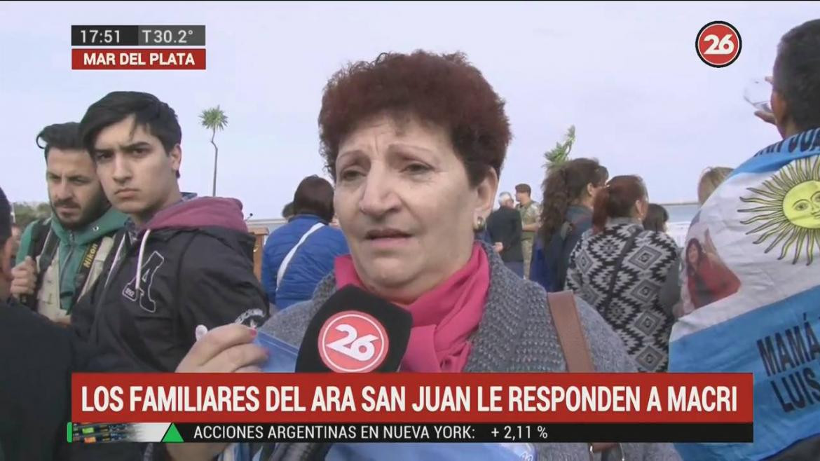 ARA San Juan: María Rosa, madre de un submarinista, Mar del Plata