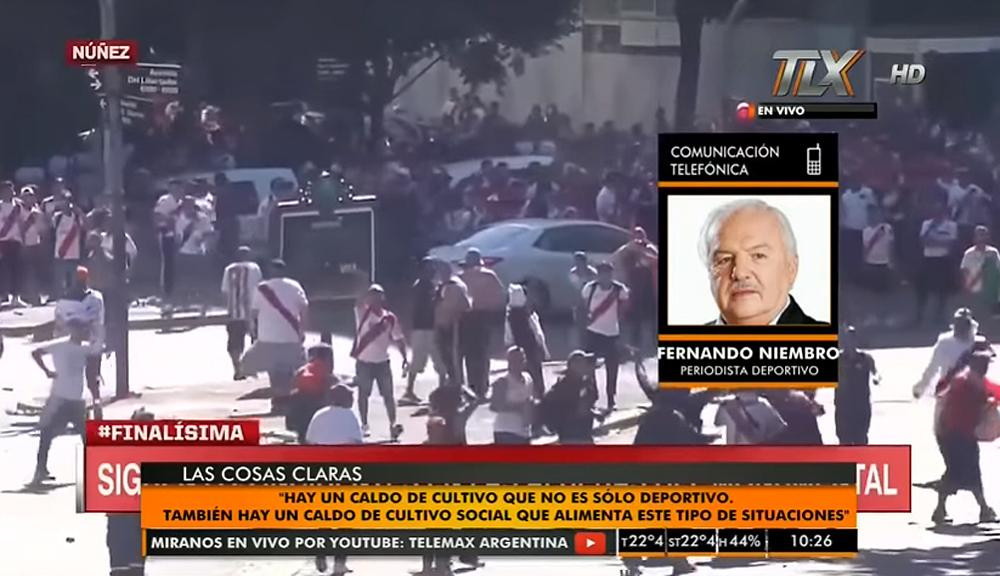 Superfinal de Copa Libertadores, Fernando Niembro, Boca, River, fútbol, incidentes, Radio Latina