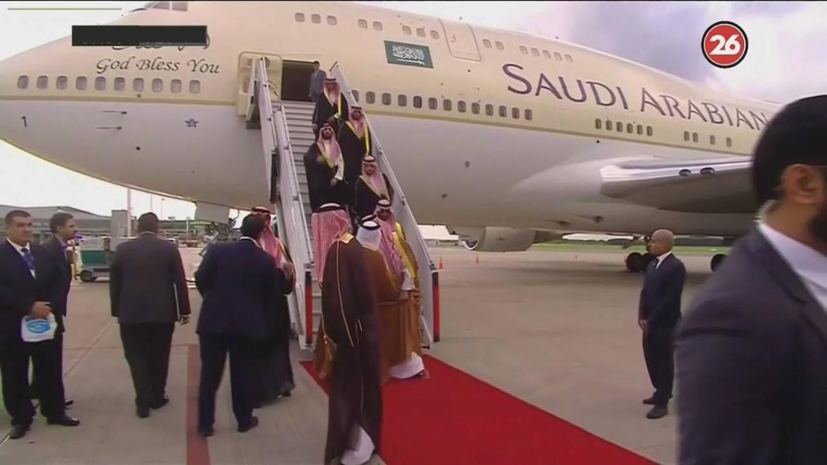 Arribo al país para la Cumbre del G20 de Mohamed bin Salman, principe saudí (Canal 26)