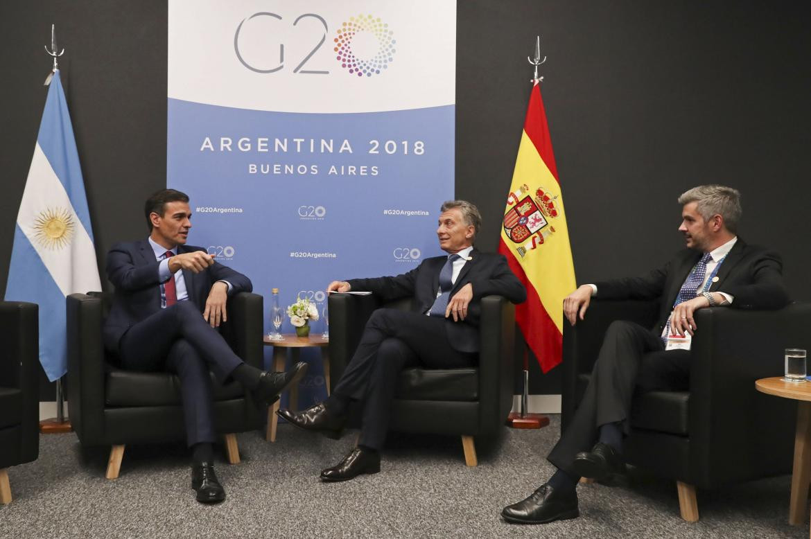 Cumbre G20 Encuentro Macri y Pedro Sánchez - Agencia NA