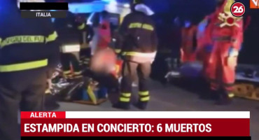 Estampida en un concierto de Italia: seis muertos y decenas de heridos 