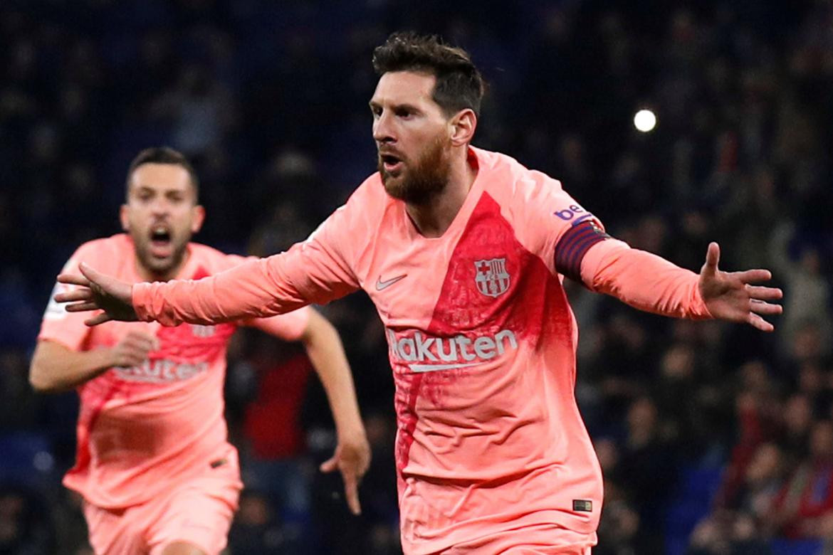 Festejo de Lionel Messi en el Barcelona (Reuters)