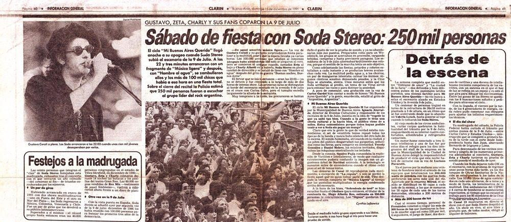 Se cumplen 24 años del concierto de Soda Stereo en la 9 de julio