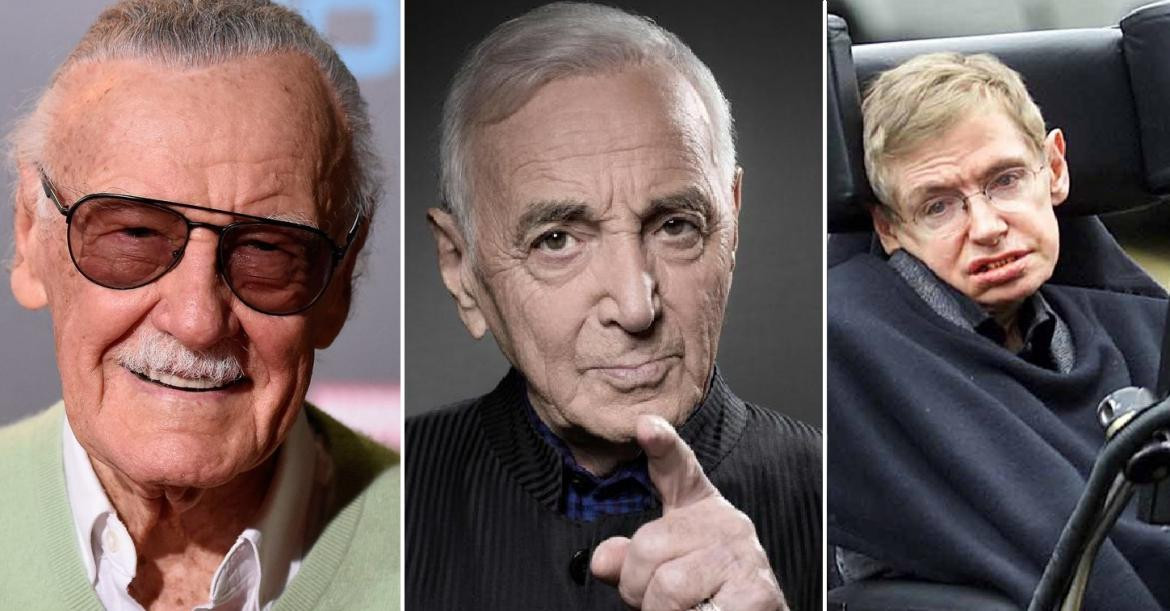 Charles Aznavour, Stan Lee, Stephen Hawking