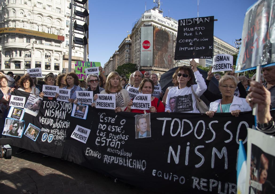 Obelisco: homenaje a cuatro años de la muerte de Nisman, NA