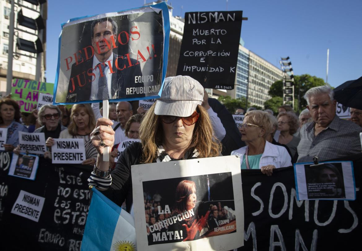 Obelisco: homenaje a cuatro años de la muerte de Nisman, NA