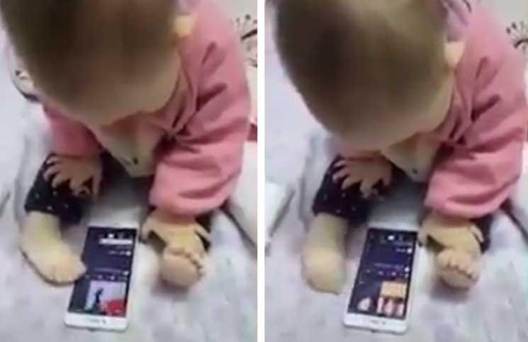 Video viral - nena con celular