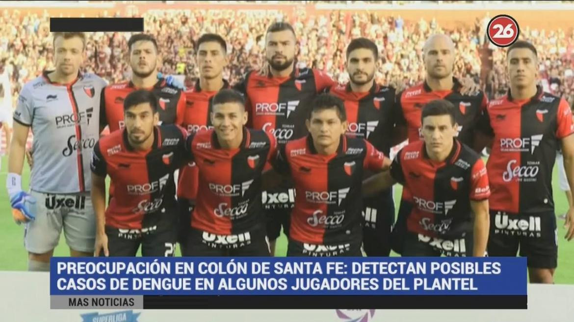 Posibles casos de dengue en jugadores de Colón de Santa Fe (Canal 26)