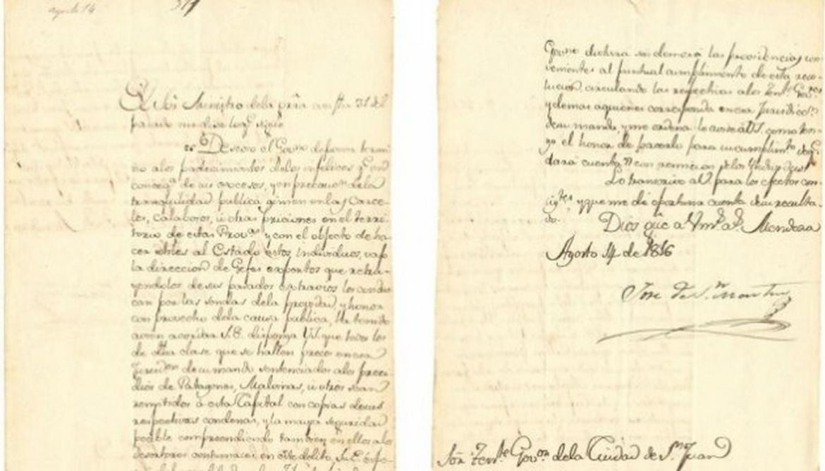 Carta de San Martín que tenía Cristina Kichner