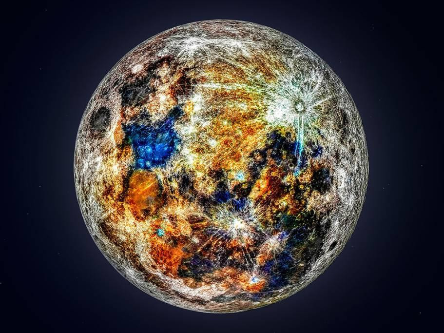 Una imagen revela que la Luna es multicolor