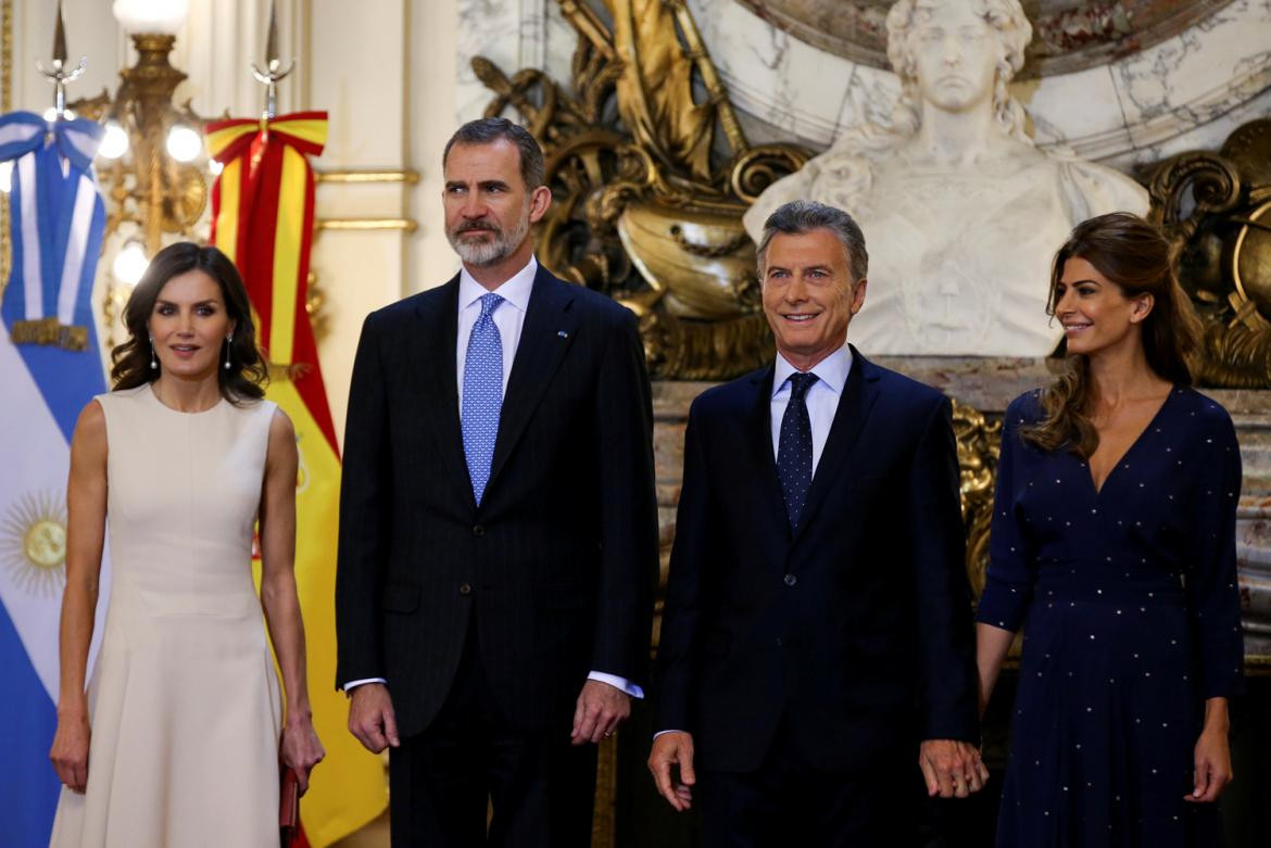 Reyes de España, Felipe VI y Letizia junto Mauricio Macri y Juliana Awada, Casa Rosada, REUTERS