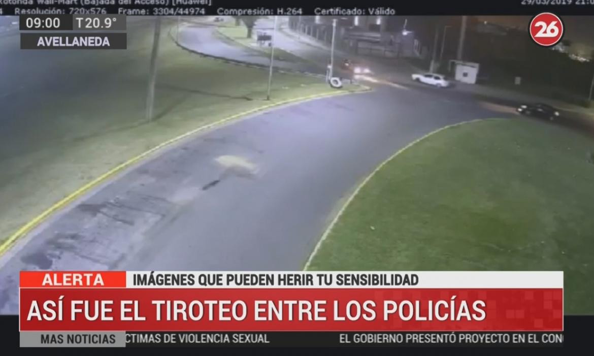 Tiroteo entre policías de la Bonaerense y la Federal en Avellaneda, Canal 26