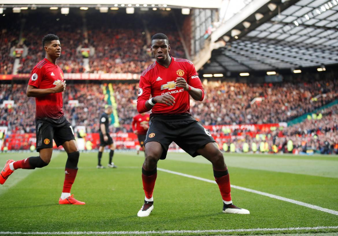 Festejo de Paul Pogba para el Manchester United por Premier League (Reuters)