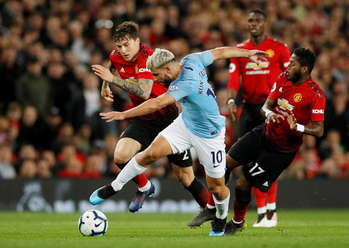 Premier League, Manchester United vs. Manchester City, Kun Agüero, fútbol, deportes, Reuters