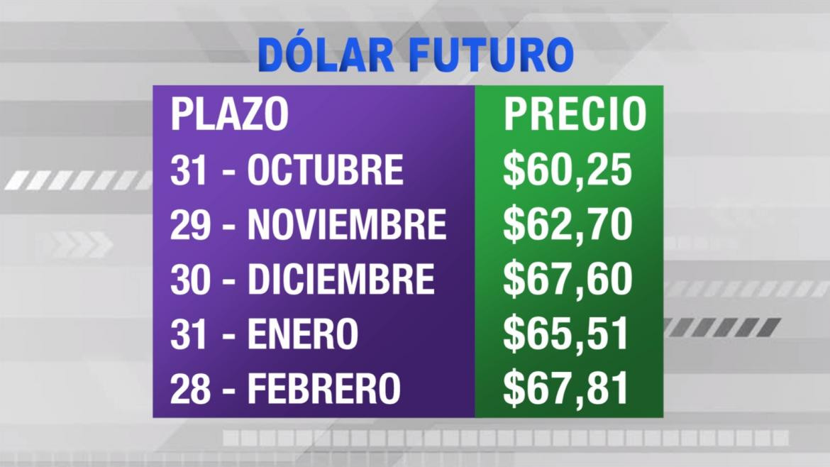 Dólar futuro, cotizaciones octubre 2019 febrero 2020, economía argentina, CANAL 26