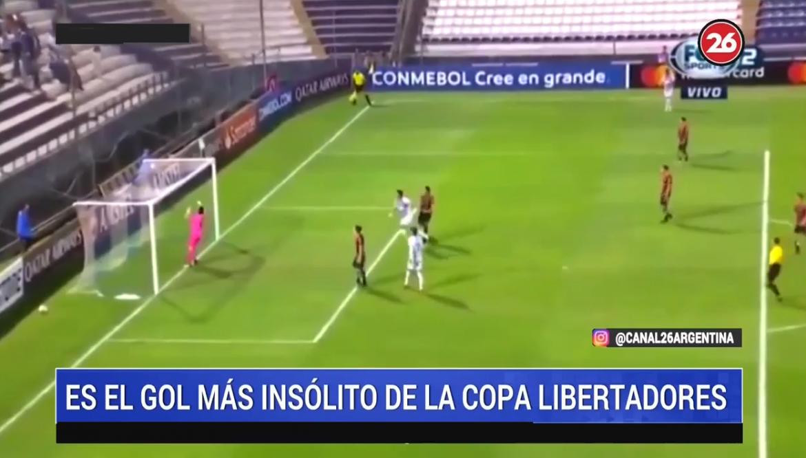 Insólito gol en la Copa Libertadores en el duelo Palestino vs. Alianza Lima (Canal 26)