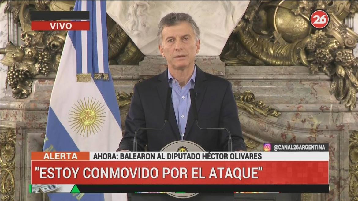 Mauricio Macri sobre el ataque a Héctor Olivares (Canal 26)