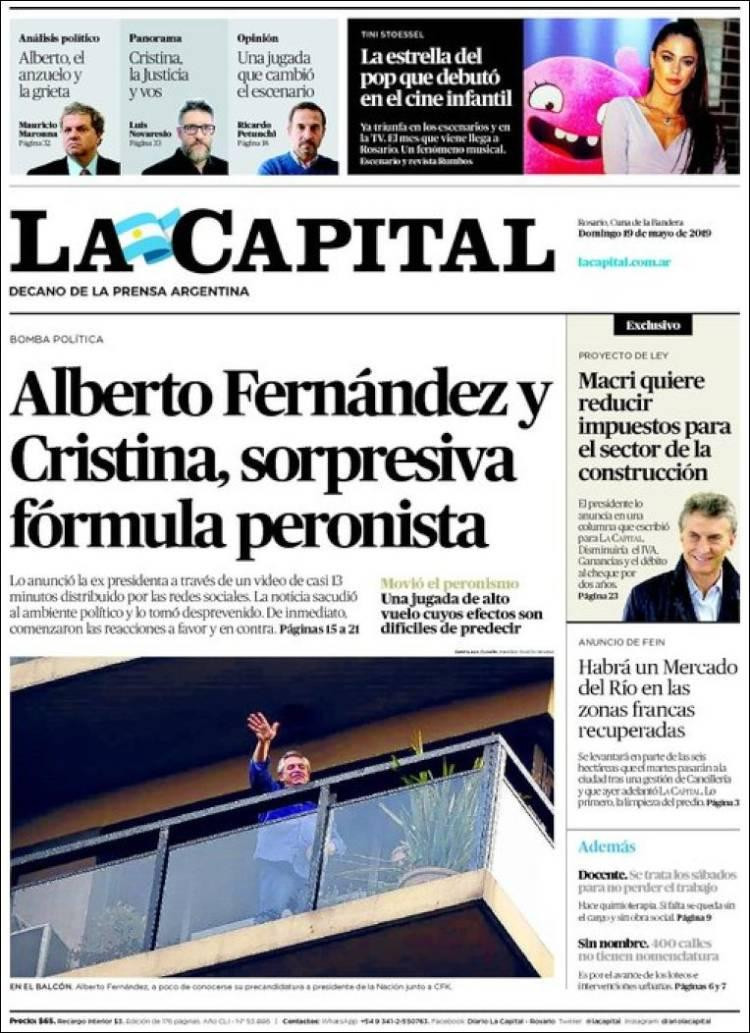Tapas de diarios - La Capital domingo 19-05-19