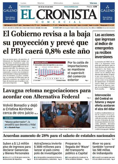 Tapas de diarios - El Cronista viernes 24-05-19