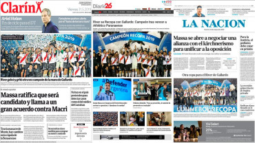 Tapas de diarios argentinos: River, campeón de la Recopa y congreso encabezado por Massa