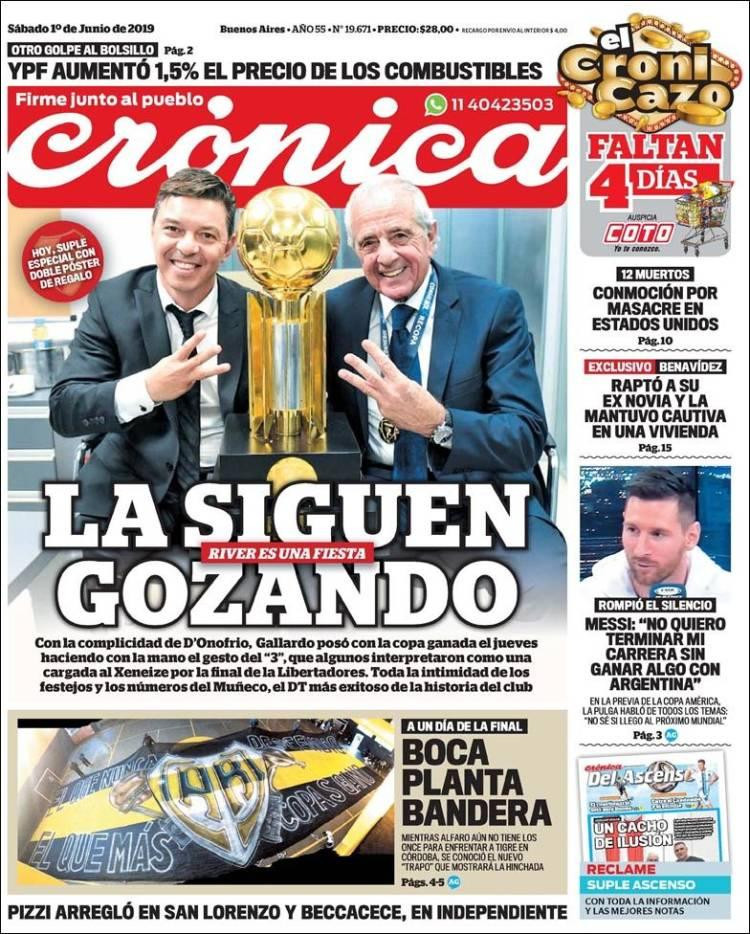 Tapas de diarios - Crónica sábado 1-06-19
