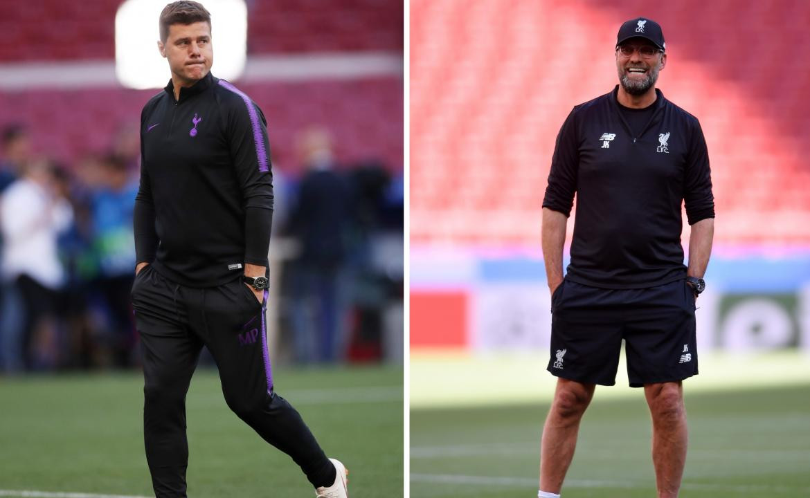 Pochettino y Klopp - técnicos de Tottenham y Liverpool Reuters