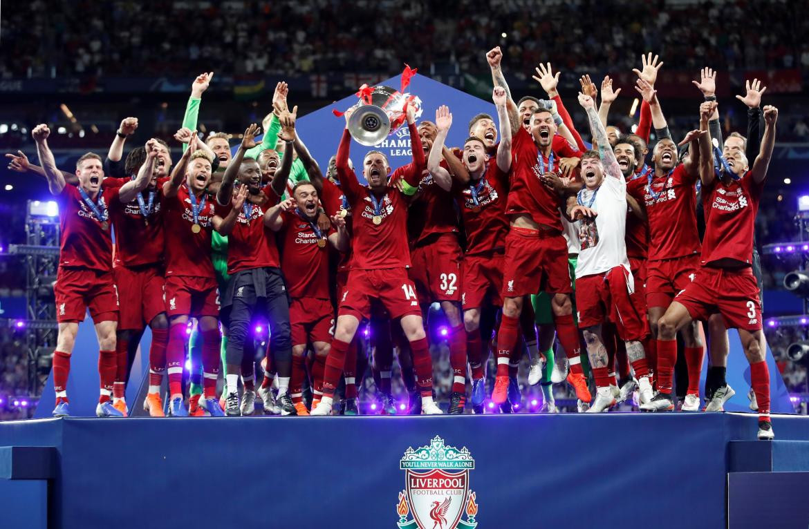 Festejo del Liverpool ante el Tottenham en final de Champions League (Reuters)