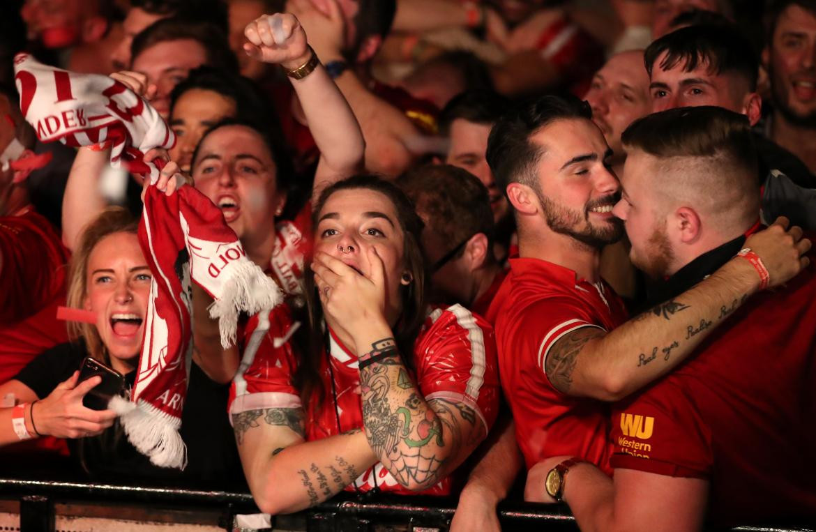 Hinchas del Liverpool festejan la Champions League (Reuters)