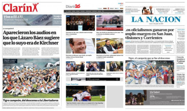 Tapas de diarios argentinos: elecciones en San Juan, Misiones y Corrientes y Tigre campeón 