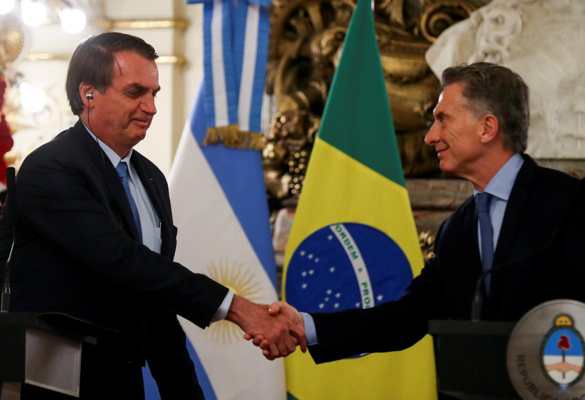 Jair Bolsonaro, Mauricio Macri en Casa Rosada, Reuters