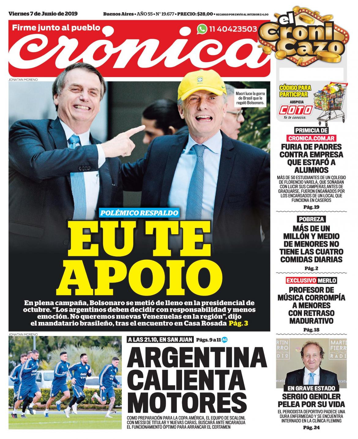Tapas de diarios - Crónica viernes 07-06-19
