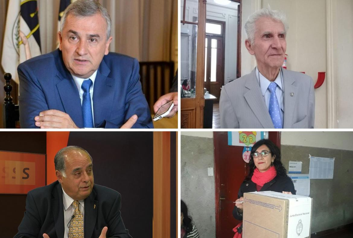 Elecciones en Jujuy - candidatos Gerardo Morales, Vicente Casas, Guillermo Snopek y Paula Álvarez Carrera